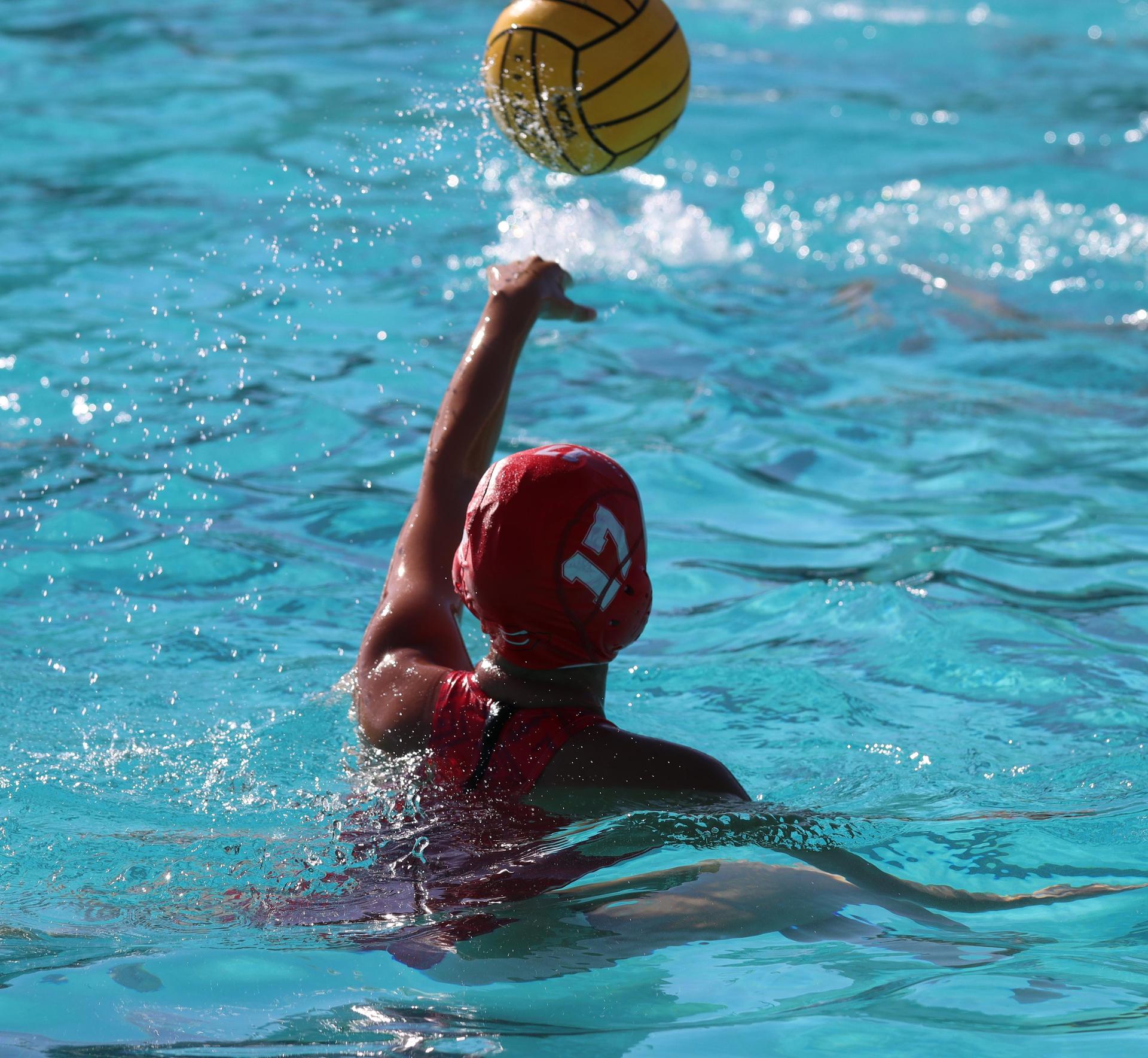 girls playing water polo against Hoover