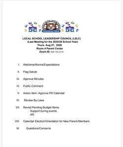 LSLC Meeting agenda