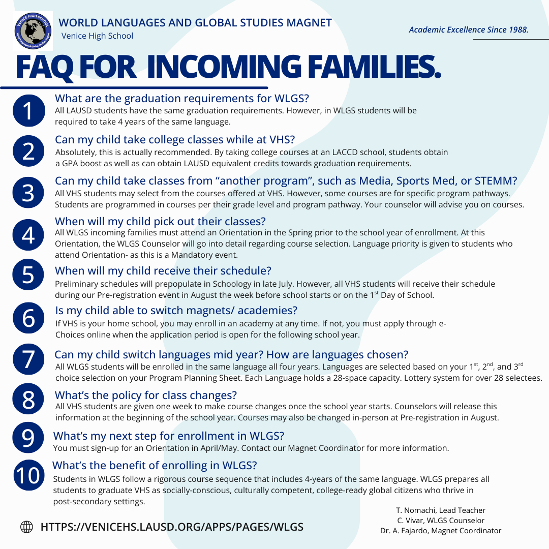 WLGS FAQs for Incoming Families
