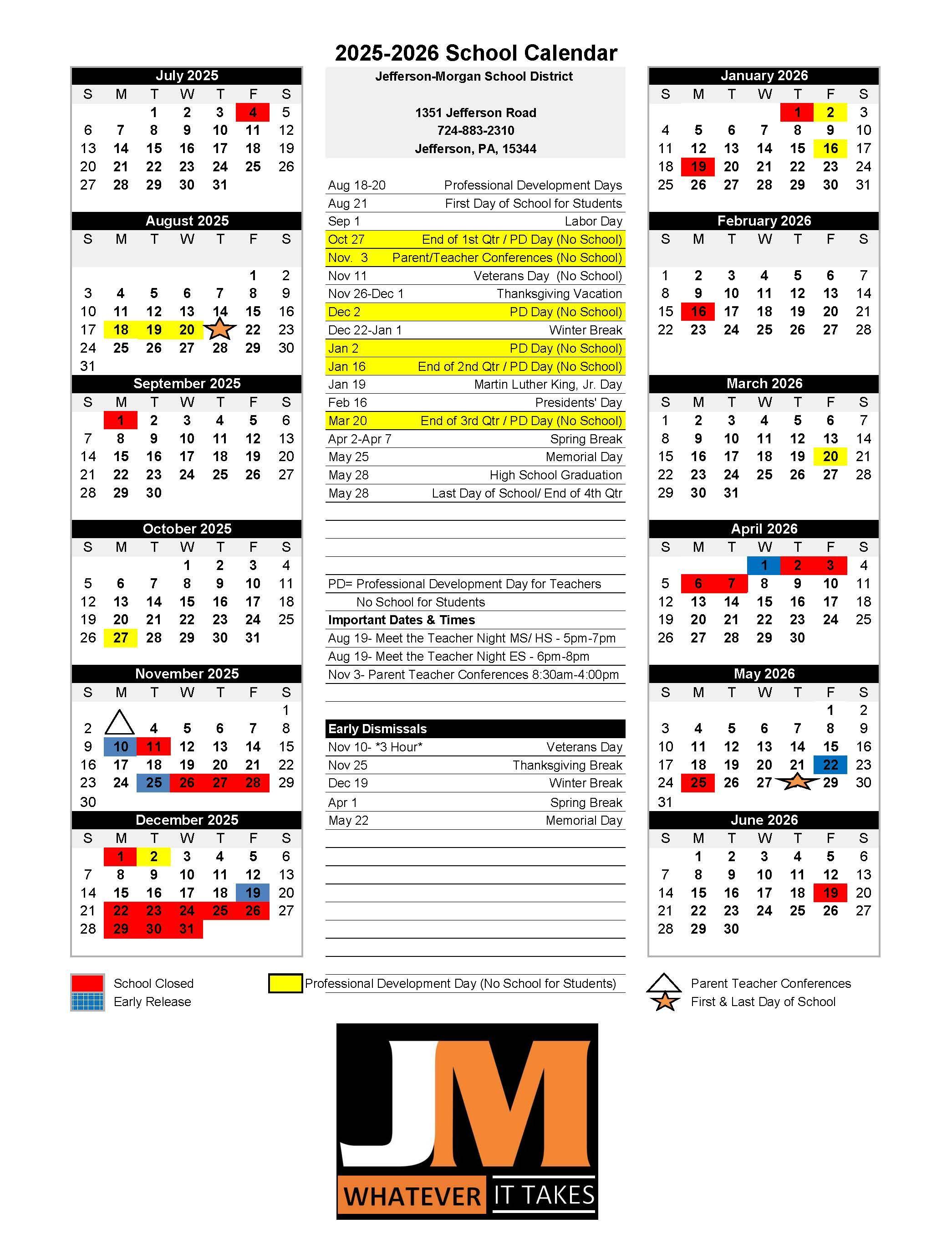 20252026 School Calendar School District