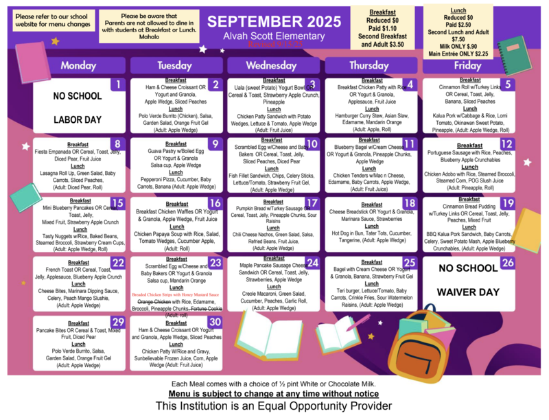 September Cafe Menu Featured Photo