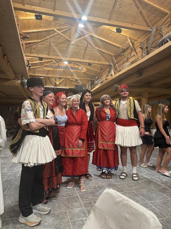 MCS students dress in traditional Greek dancing garb.