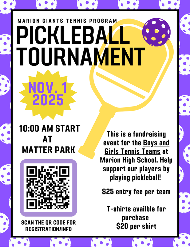 flier - MHS tennis - pickleball tournament fundraiser