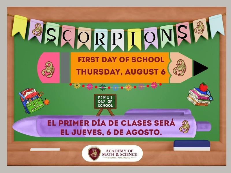 First Day of School  Thursday, August 6 Featured Photo