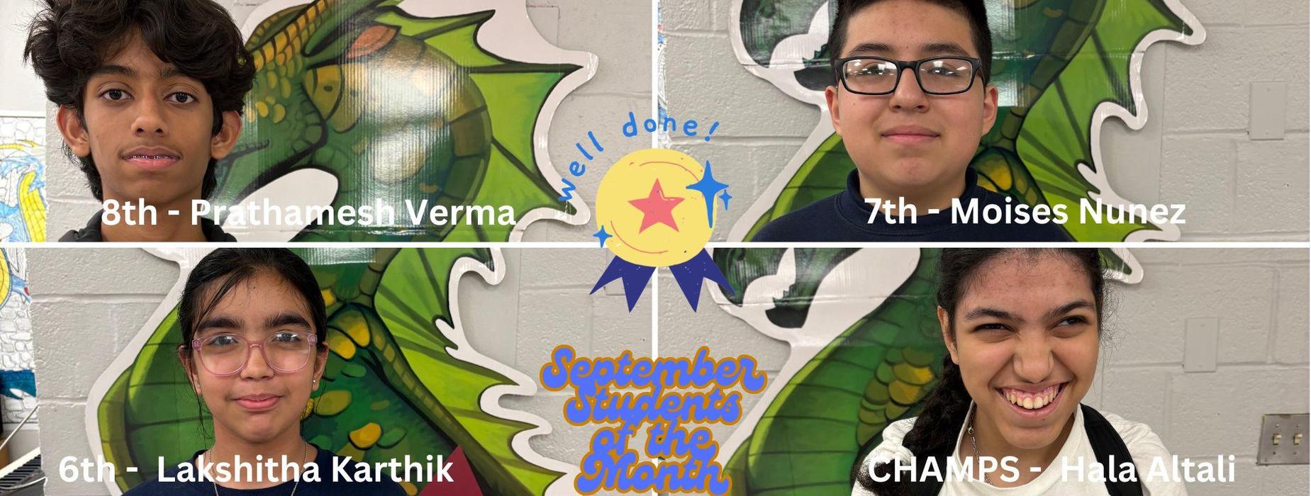 September Students of the Month