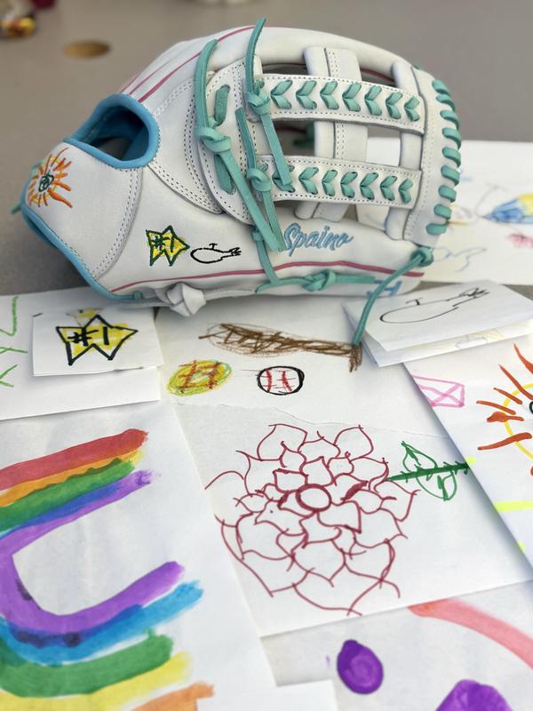 The custom glove Garrett Spain will wear in the upcoming season.