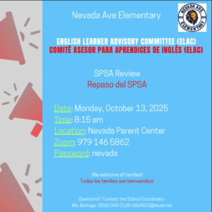 ELAC Meeting on 10/13