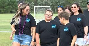 Micah is boldly leading and bringing awareness to the purpose of the Buddy Walk! We are proud of you!!