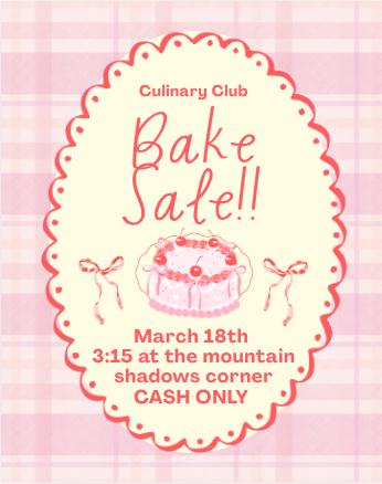 Bake Sale 3/18