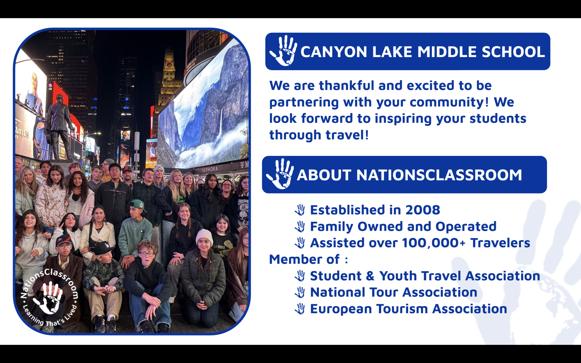 2027 8th Grade Trip slide - 2