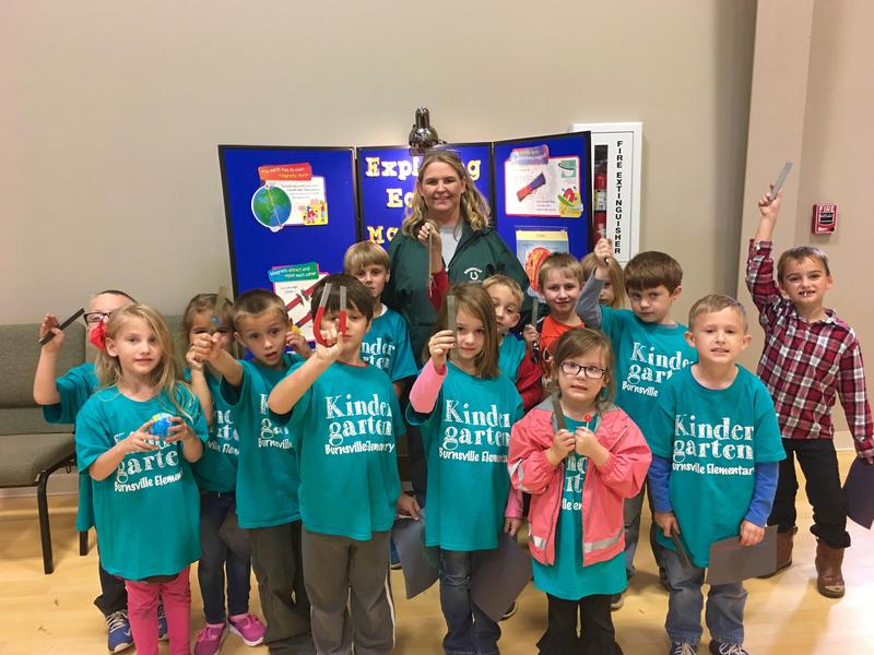 Mrs. Nash's Kindergarten Class is learning about magnetic fields from Mrs. Shea's center.