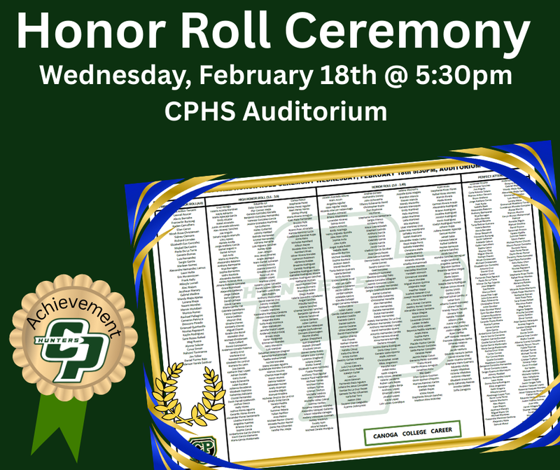 Honor Roll Ceremony February 18th