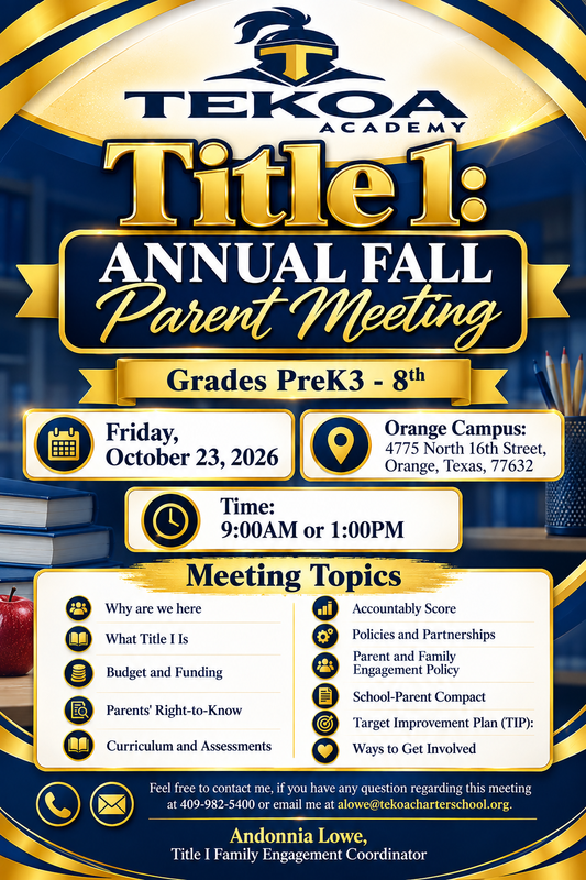 Tekoa Academy Title I Meeting Flyer Orange Campus (1).png