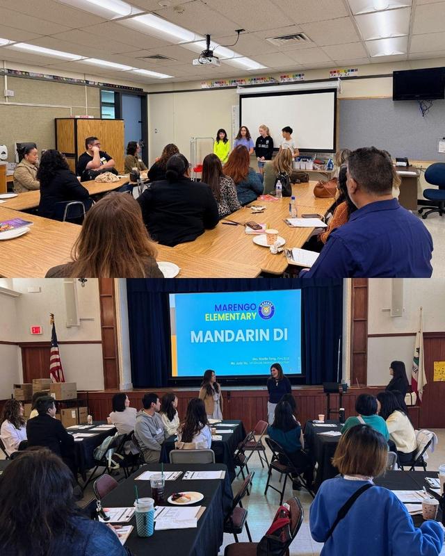 Attendees listening to presentations at MHS and Marengo