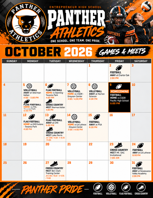 Panthers Athletics October
