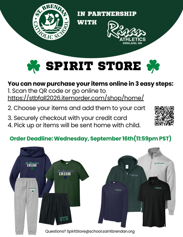 Shop St. Brendan Spirit Wear Featured Photo