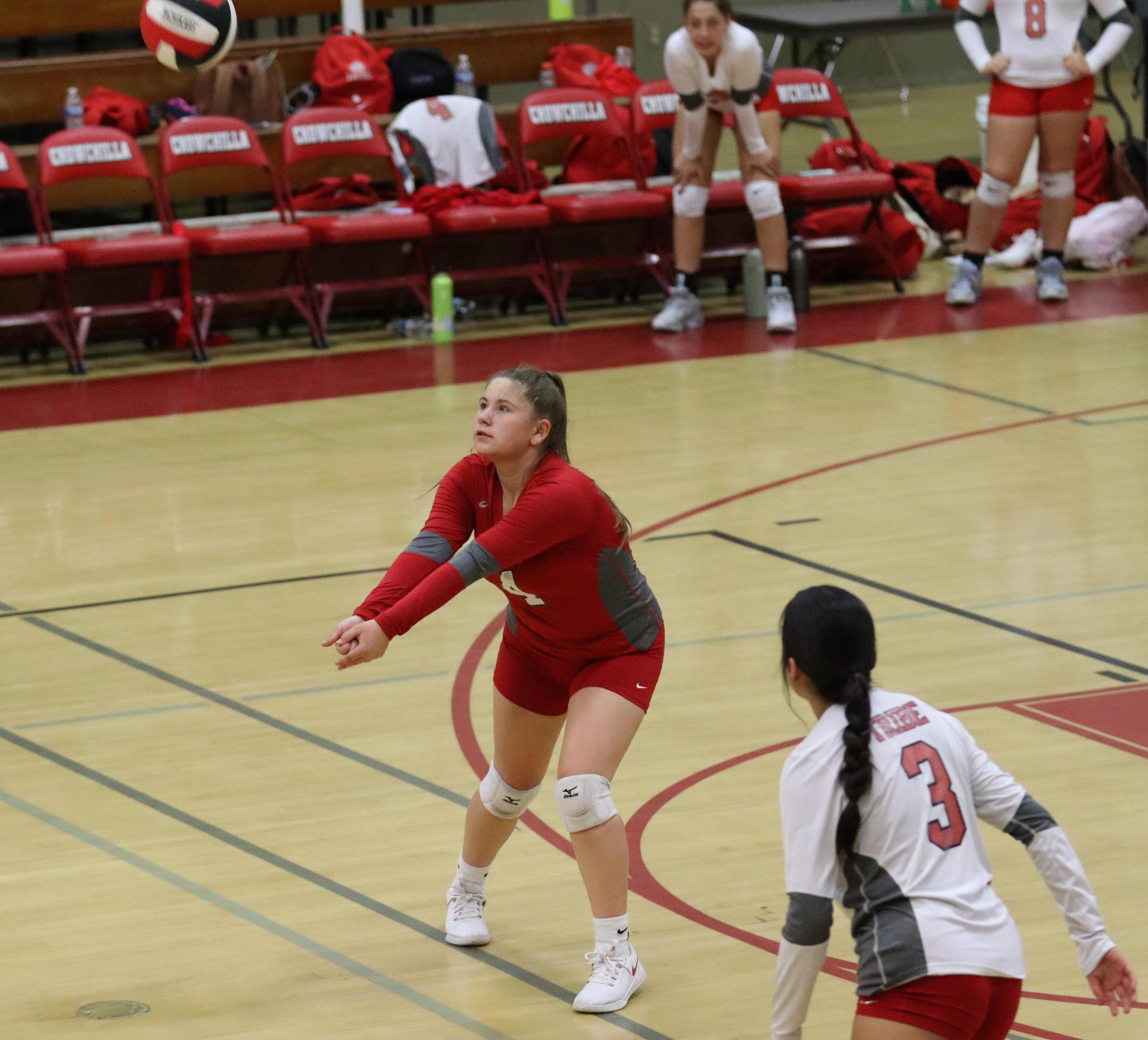 junior varsity girls playing volleyball against Liberty