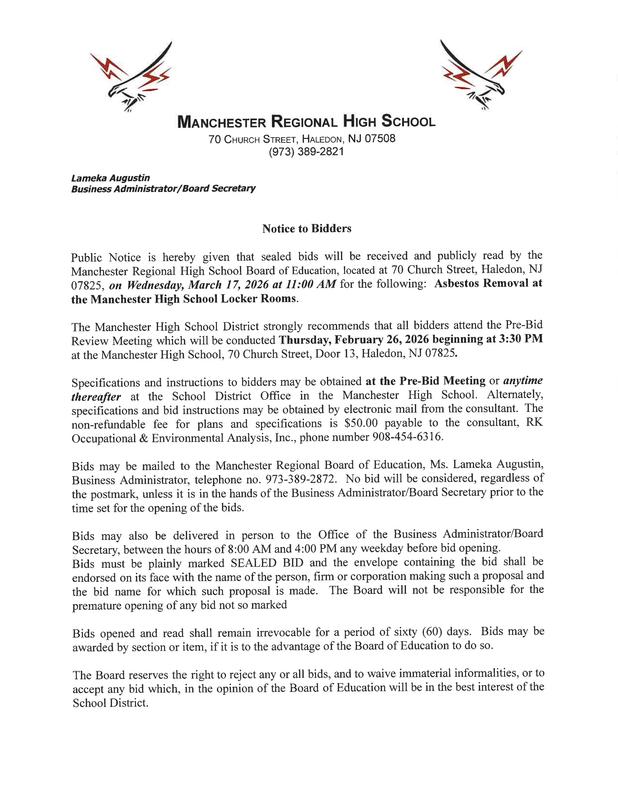 Legal Notice - Notice to Bidders