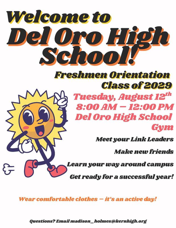 Freshmen Orientation informational flier
