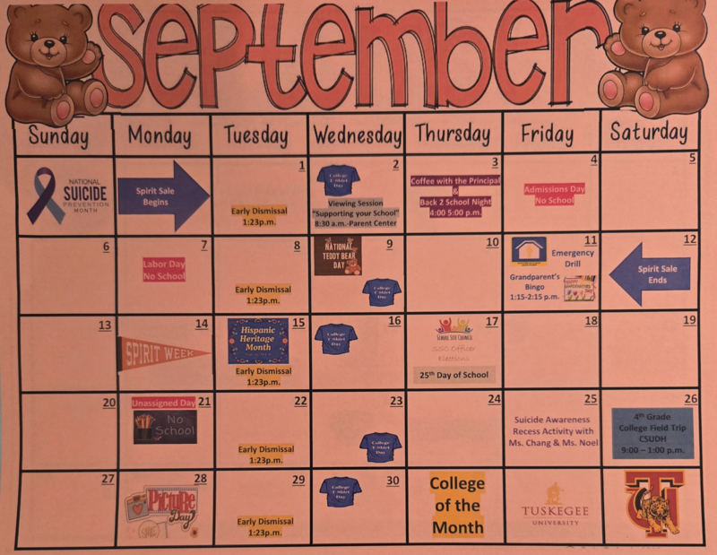 Calendar of events
