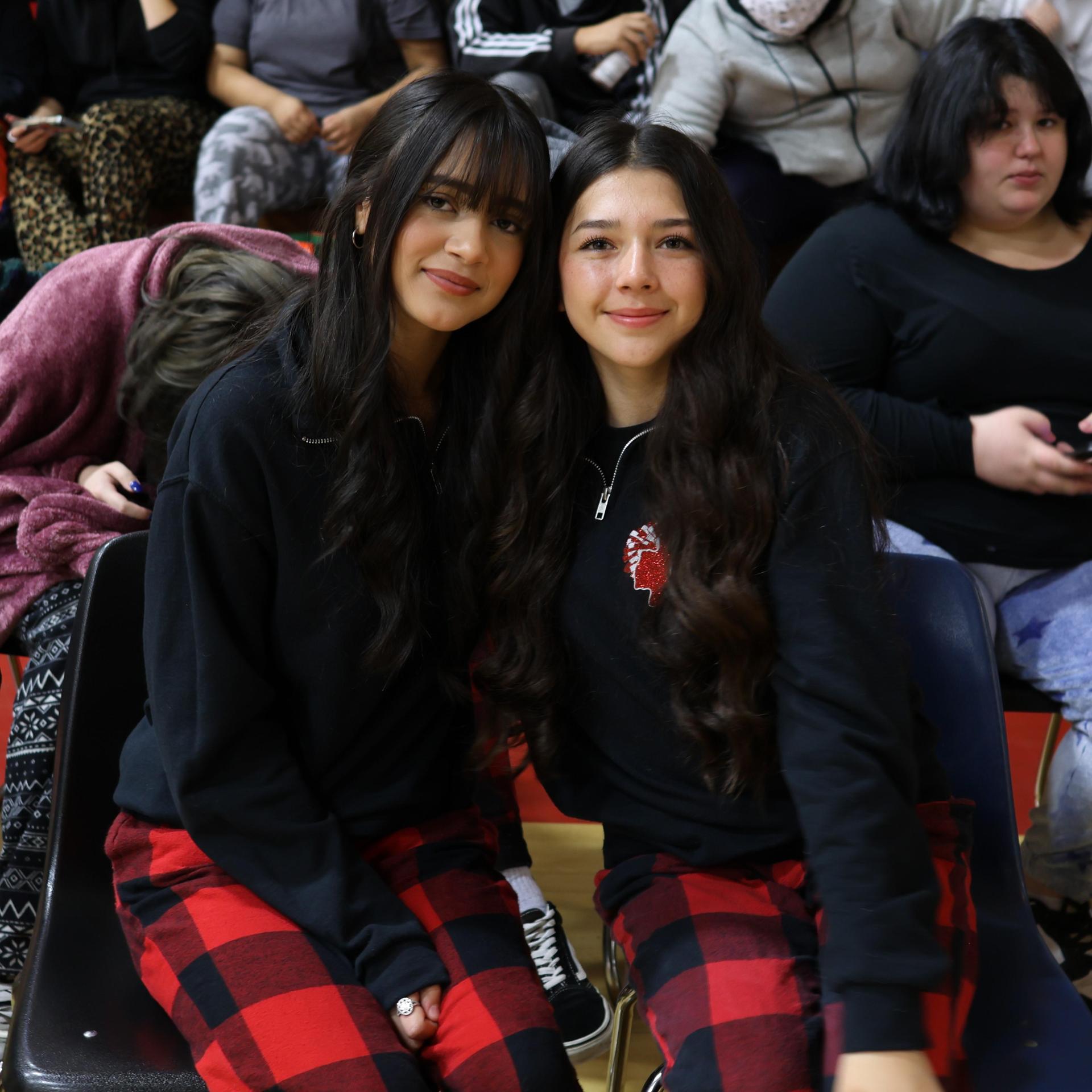 students and staff posing at the winter wishes rally