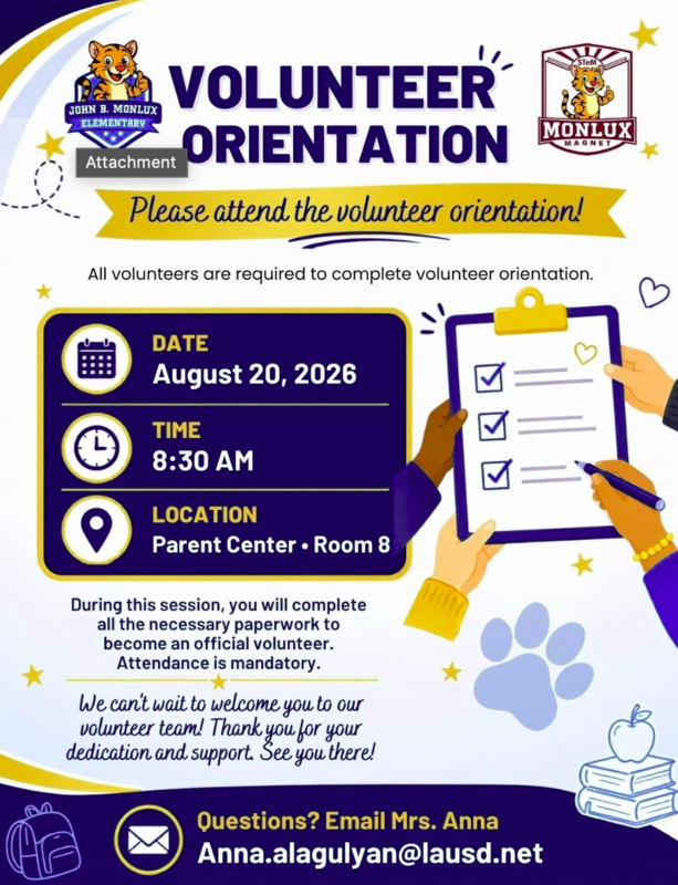 Volunteer Orientation Flyer