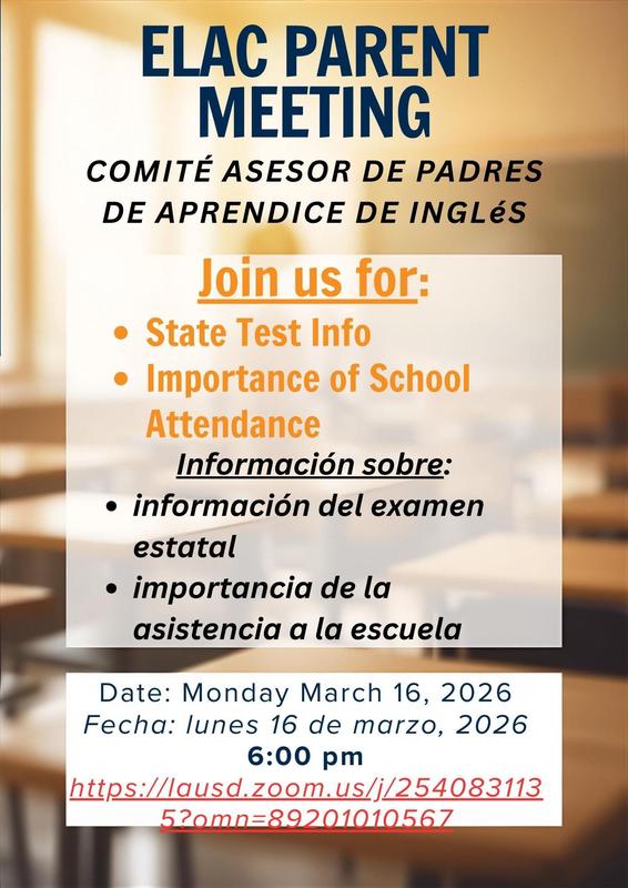 ELAC Parent Meeting/Junta de Padres