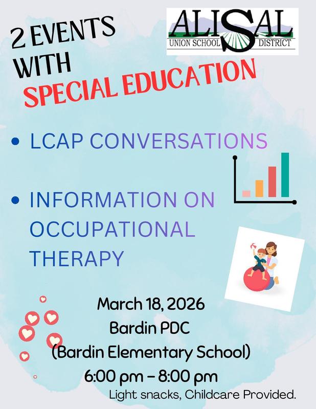 Information about the LCAP and Occupational Therapy meeting