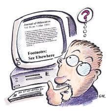 Cartoon Image of Man Researching Websites on a Computer