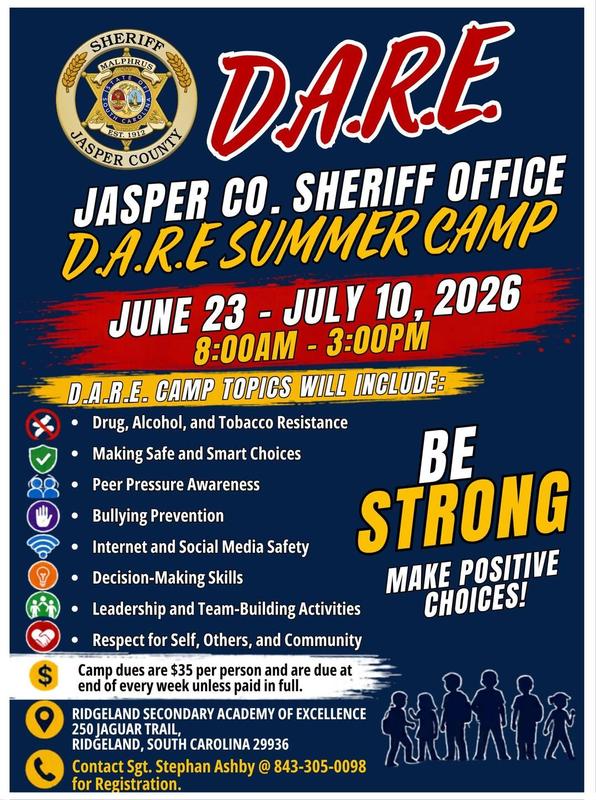 Jasper County Sheriff’s Office D.A.R.E. Summer Camp Featured Photo