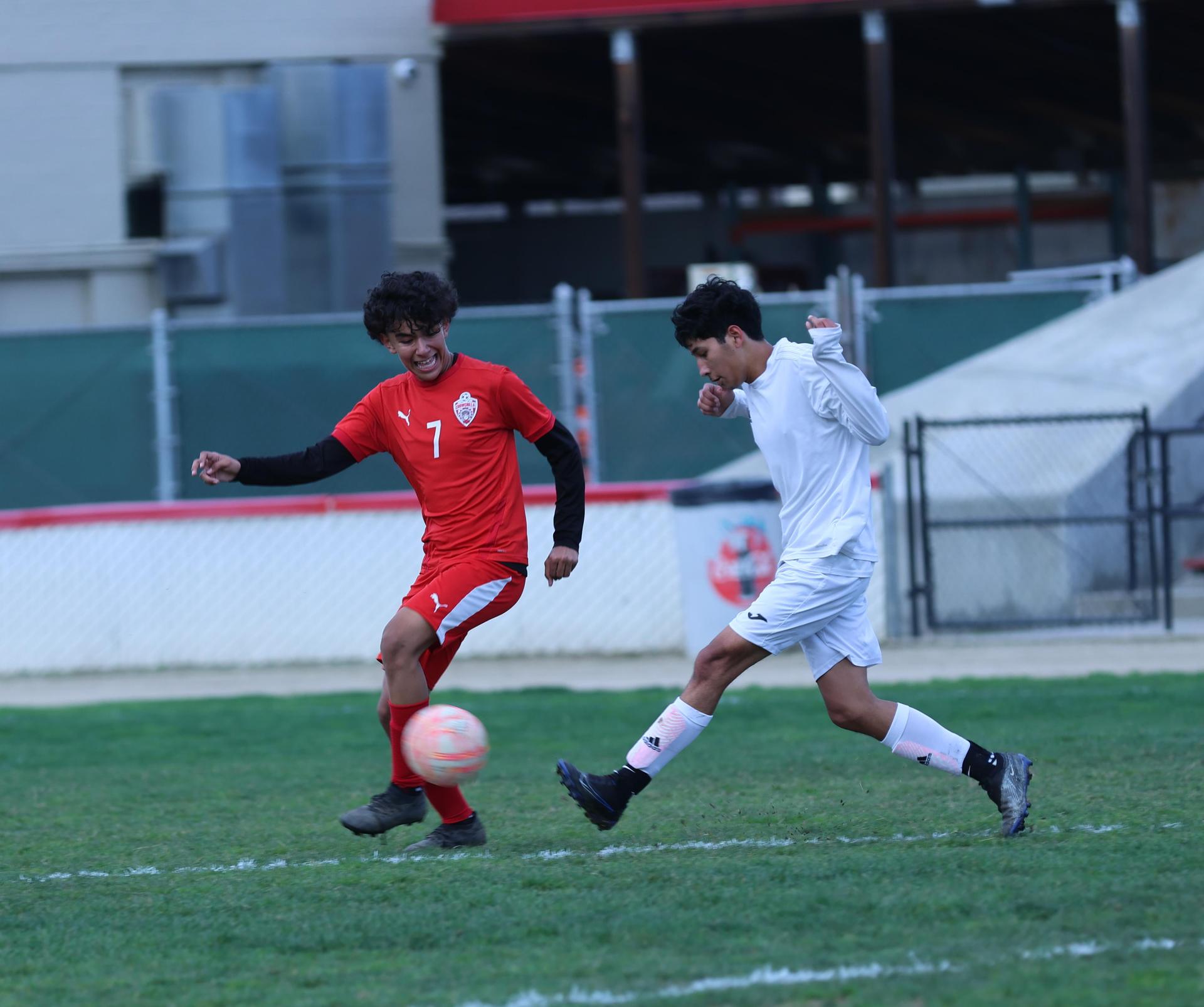 junior varsity boys playing soccer against washington union