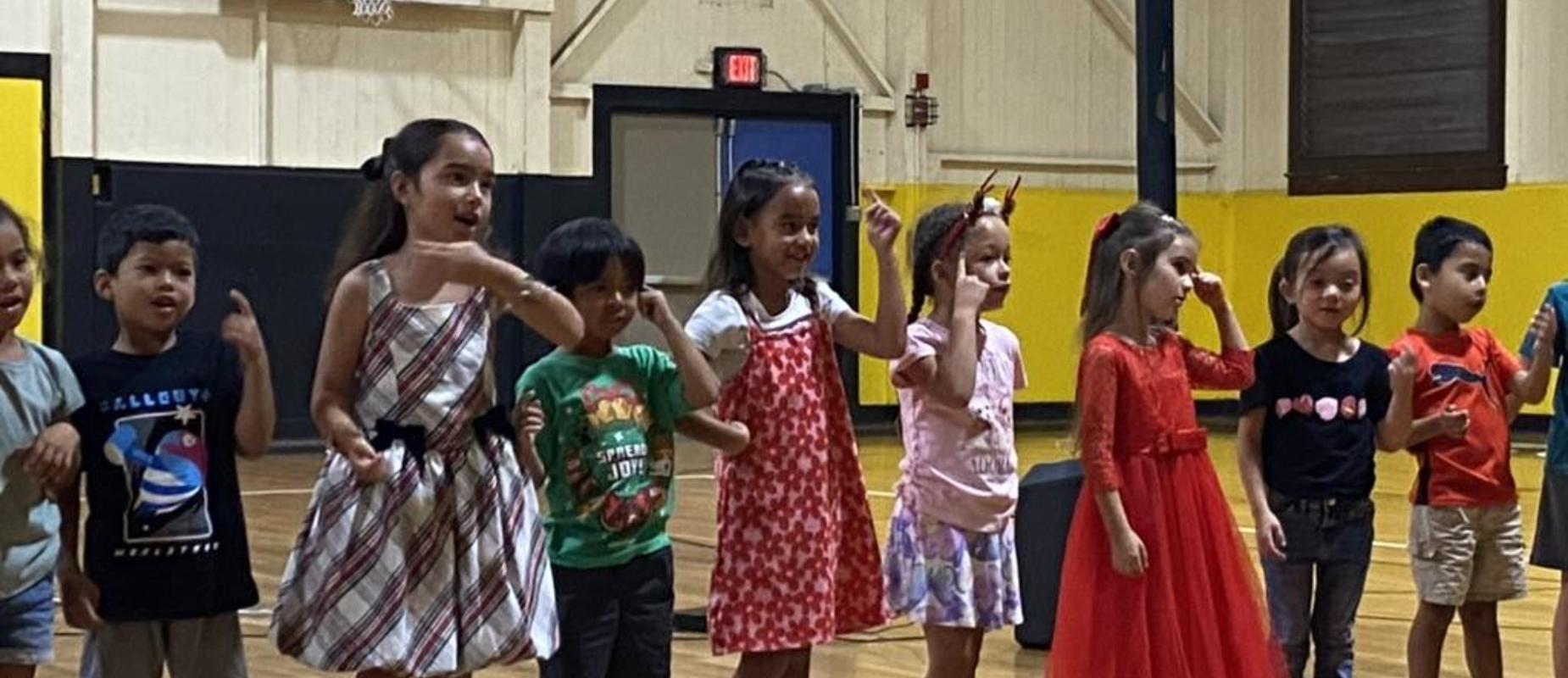 Students performing at the Winter Assembly