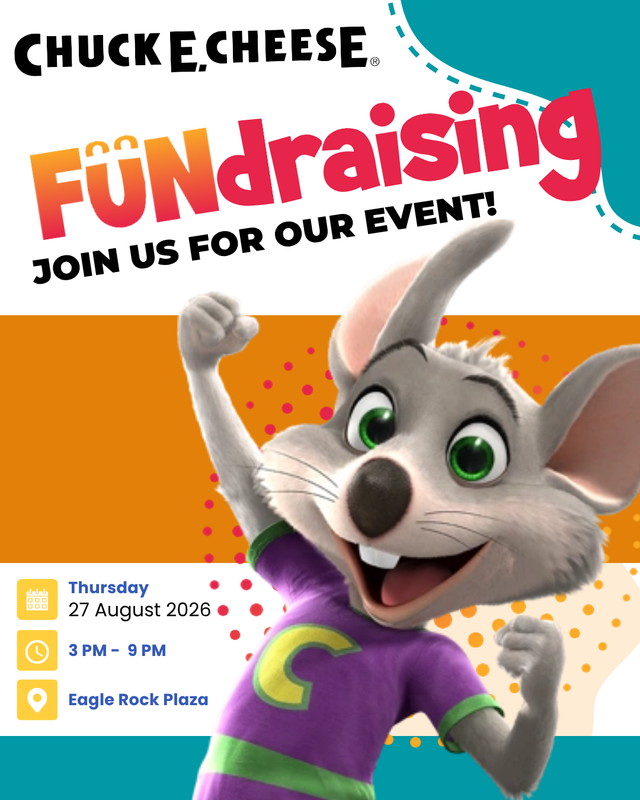 Invite to Yorkdale families to a chuck e cheese dine out