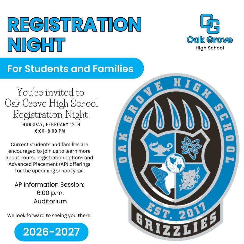 Registration Night February 12th 6-8