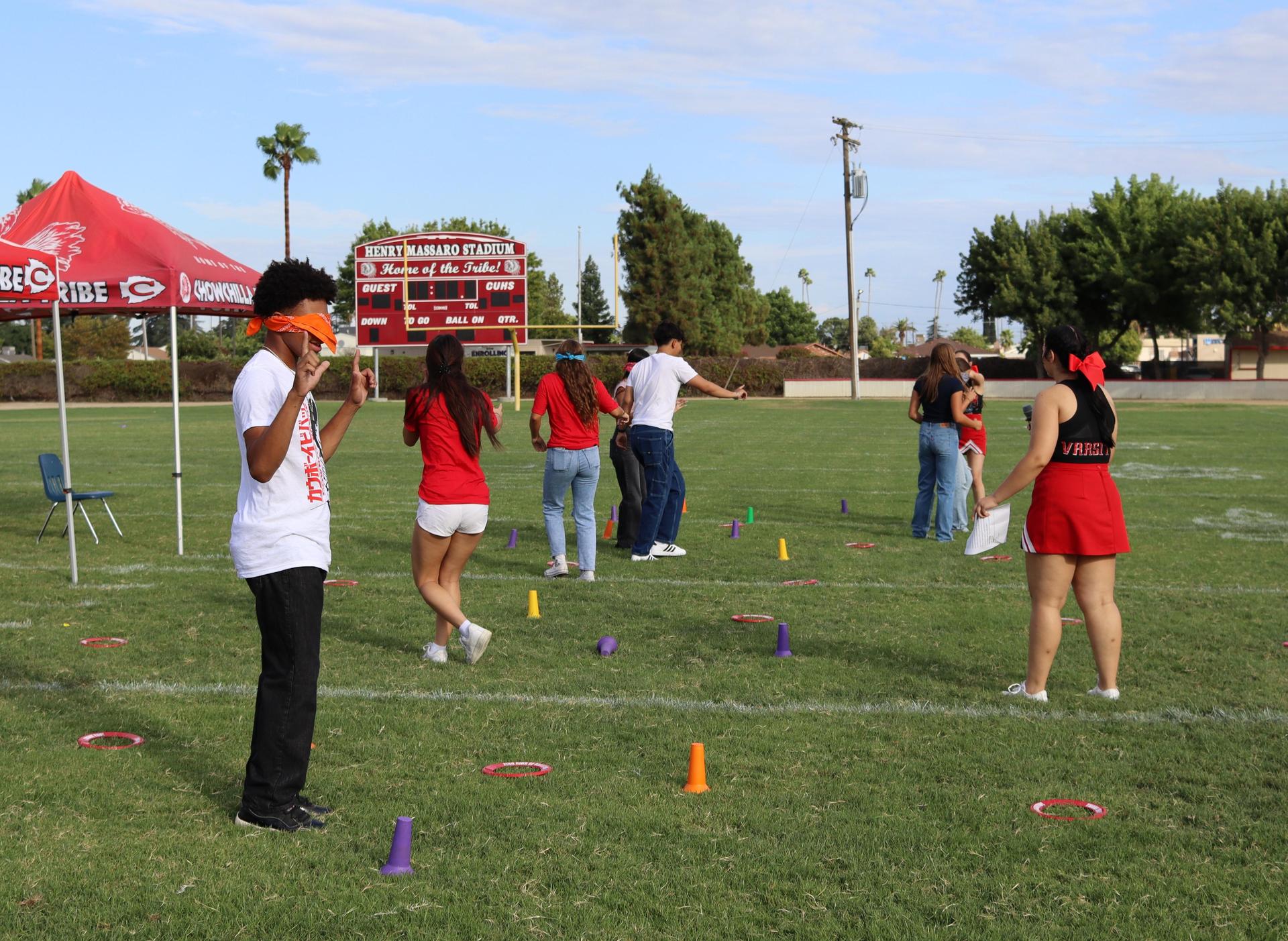 Students and staff enjoying the back to school rally