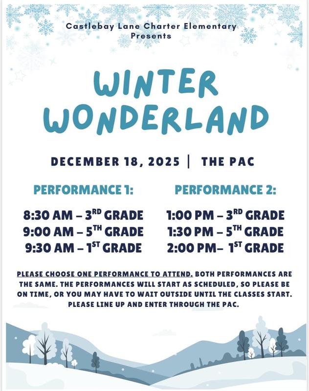 Music Performance 12/18 for 1st 3rd, 5th