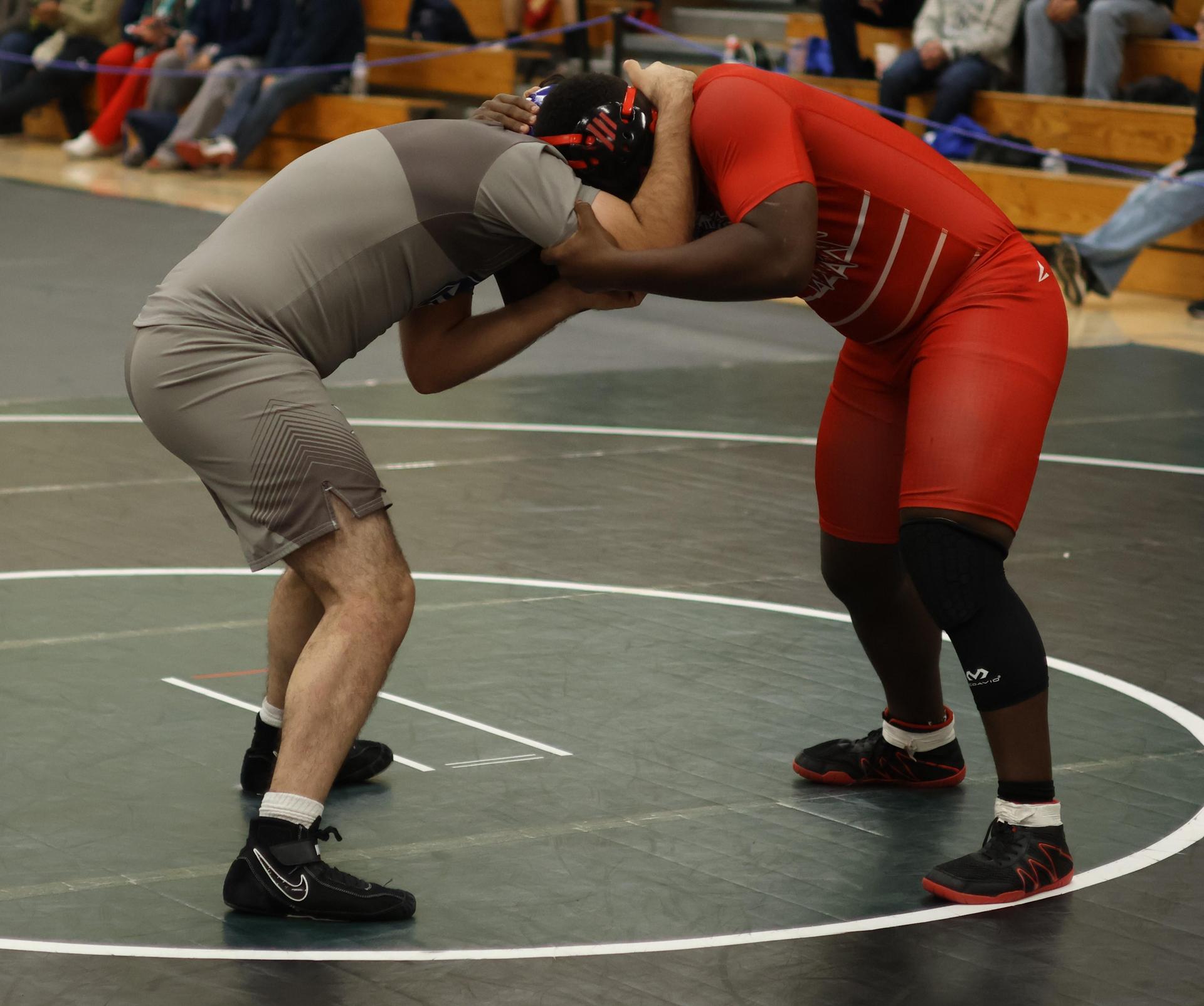 Boys wrestling in the Liberty Duals event 144