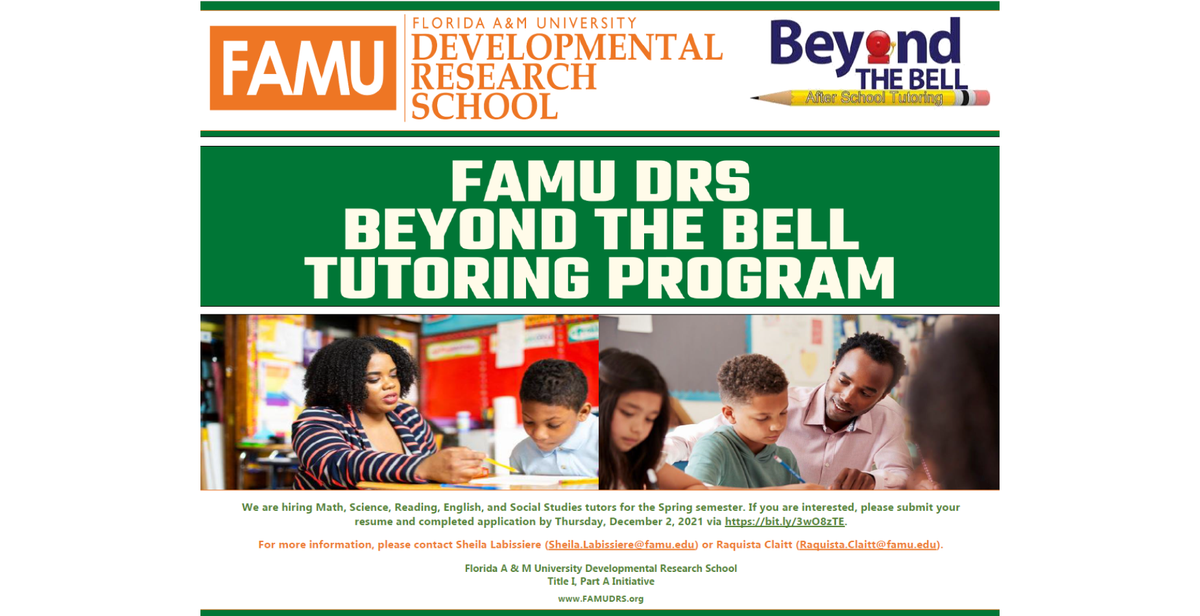 Beyond the Bell Tutor Flyer 2021-2022