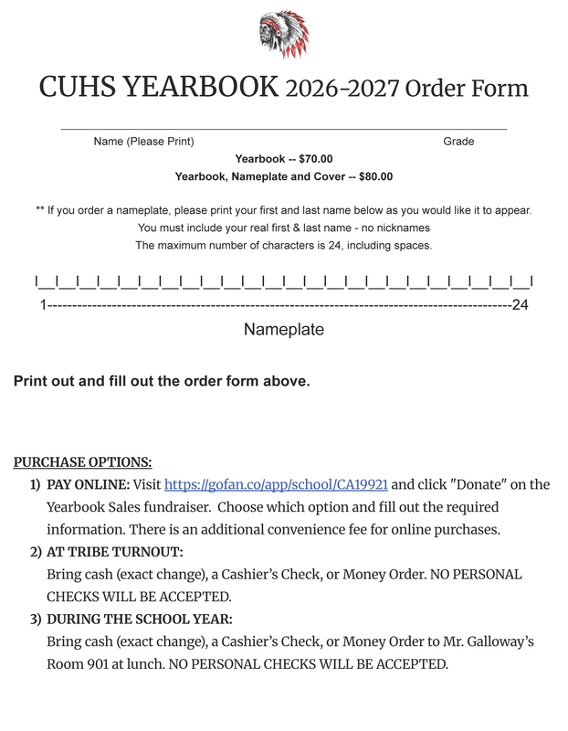 2026 Yearbook Order Form
