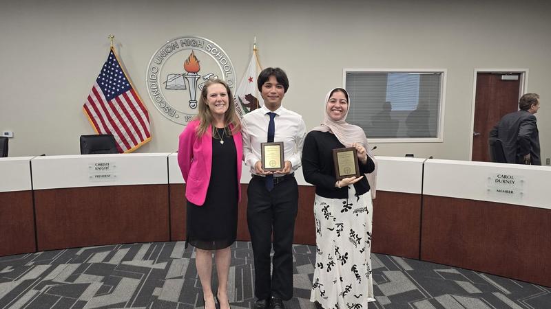 Student Board Members Recognized at Board of Education Meeting