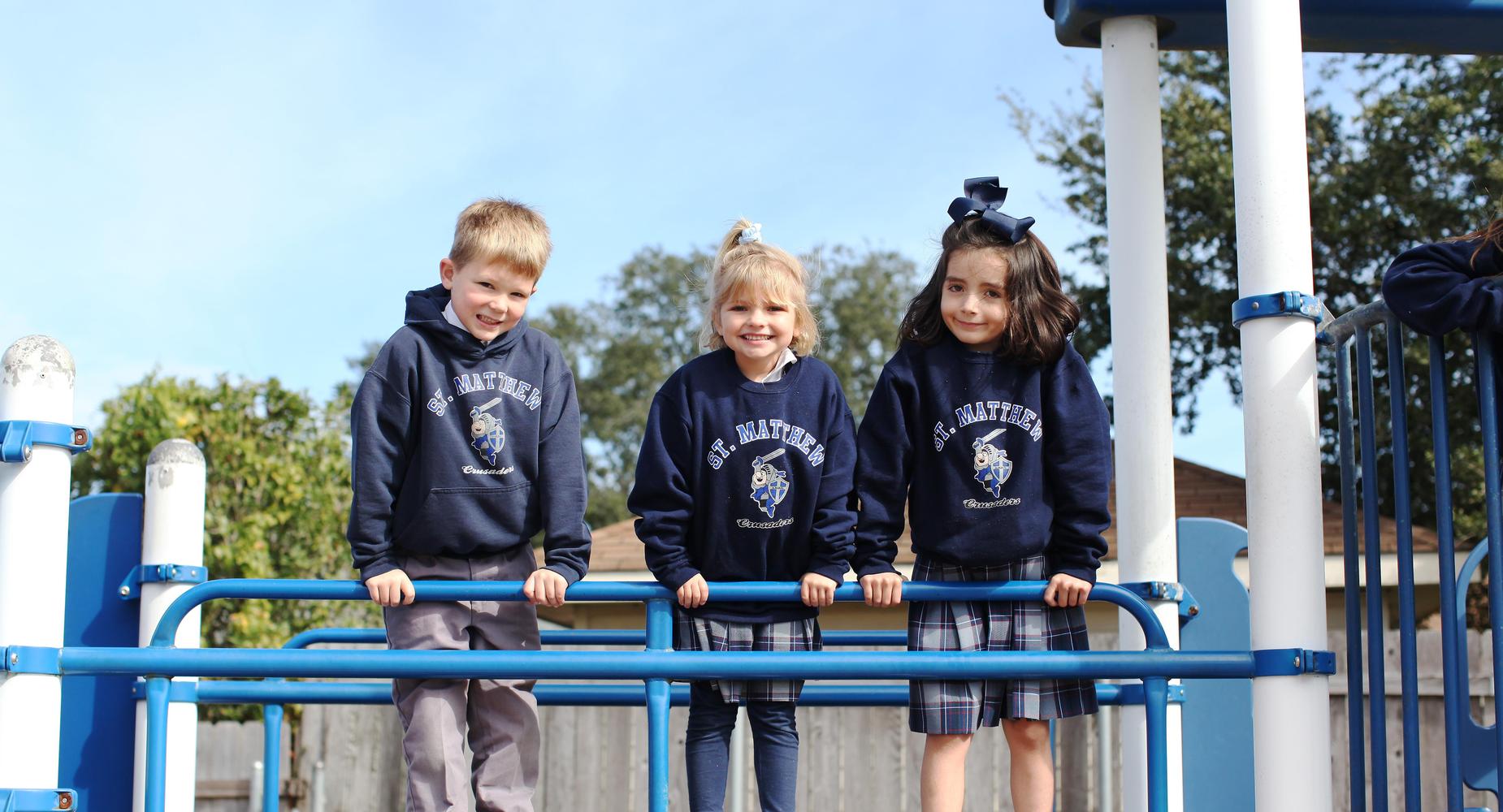 Kids on playset