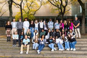 The Woodland Hills student leaders pose for a photo