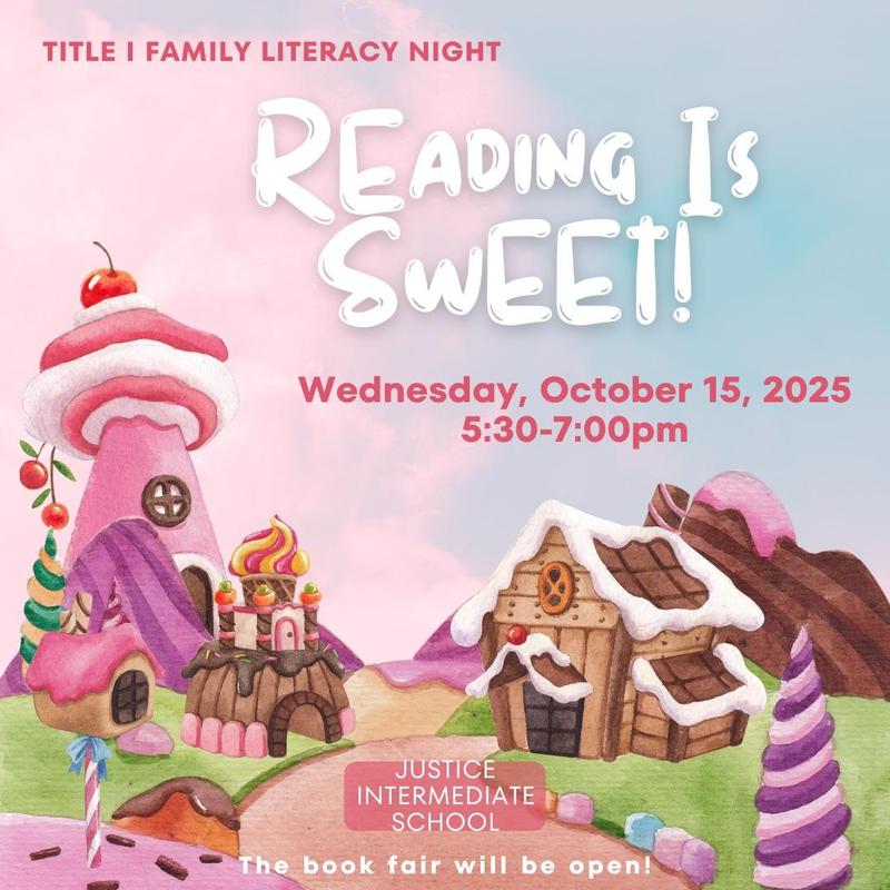 promo graphic - JIS family literacy night October 2025