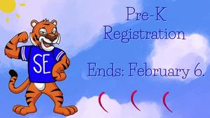Southeast Elementary Pre-K Registration Deadline Reminder
