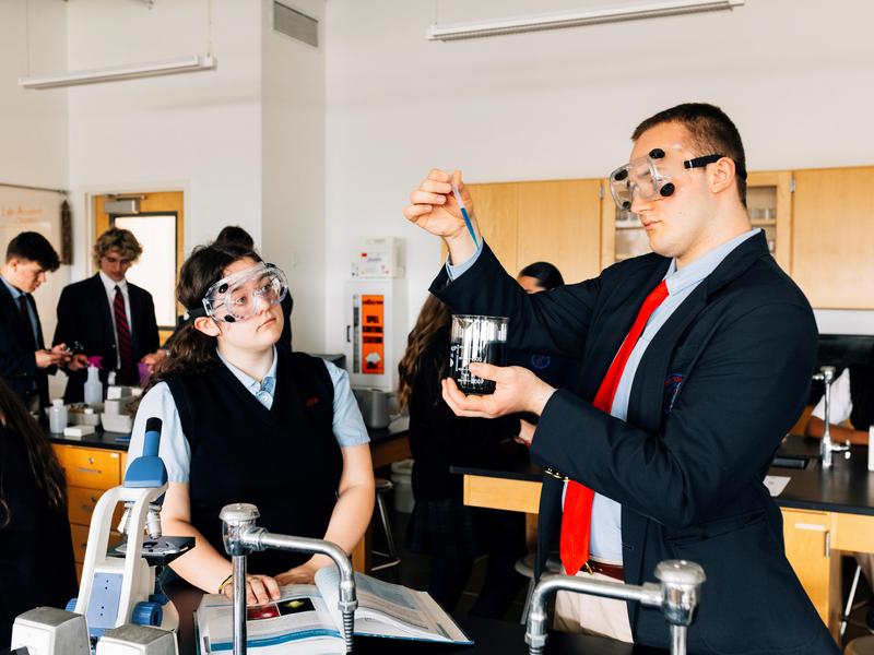 students in lab