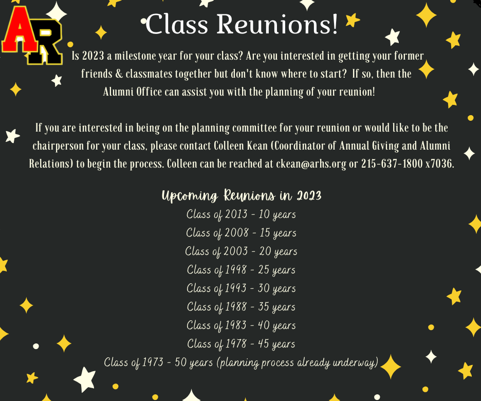 Upcoming Class Reunions 2023 Alumni Advancement Archbishop Ryan