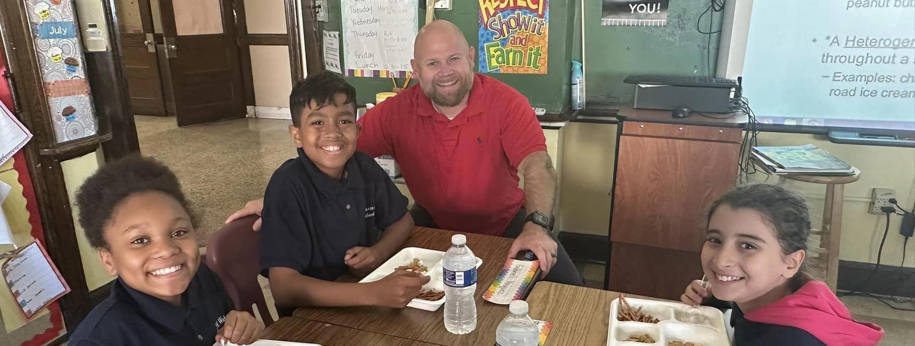 Today the 5th grade students in Ms. Kornas’s class explored the key concepts of mixtures and solutions by creating a snack mixture and a drink solution in an Edible Science Lab