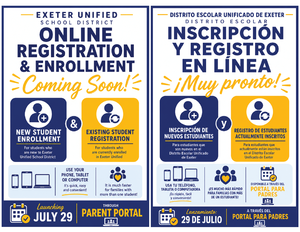 blue and yellow enrollment flyer