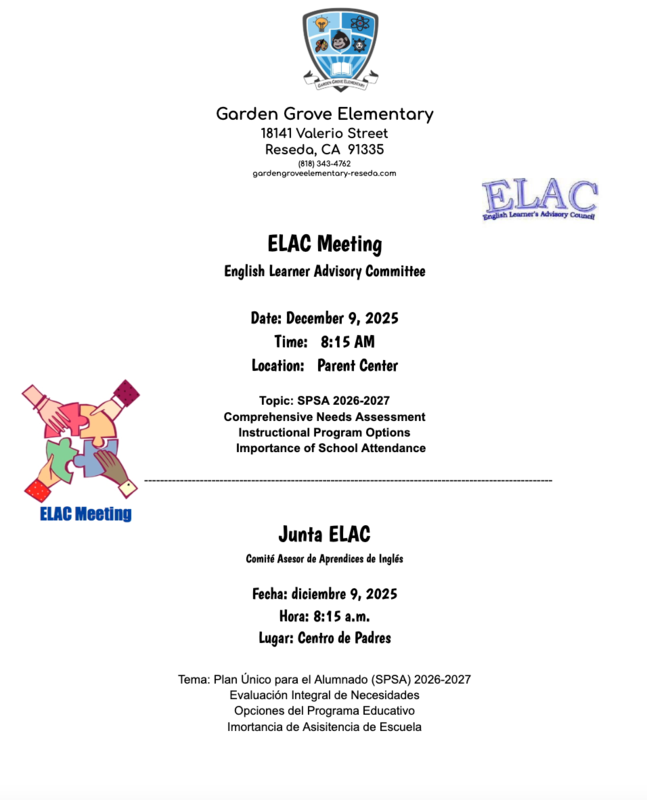 ELAC Meeting Flyer 12.9.25