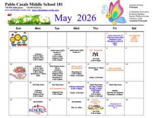 Calendar for May